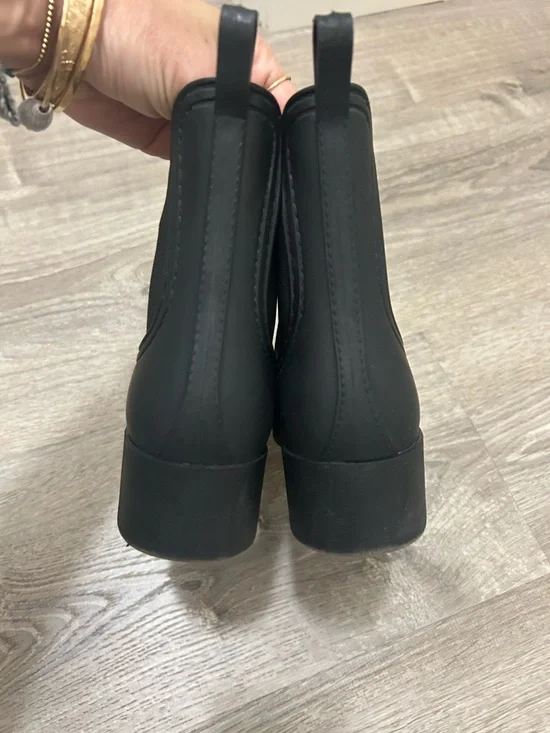 Jeffrey Campbell Black Chelsea Rain Ankle Boots Matte faux vegan leather 38 7.5 - Picture 7 of 14